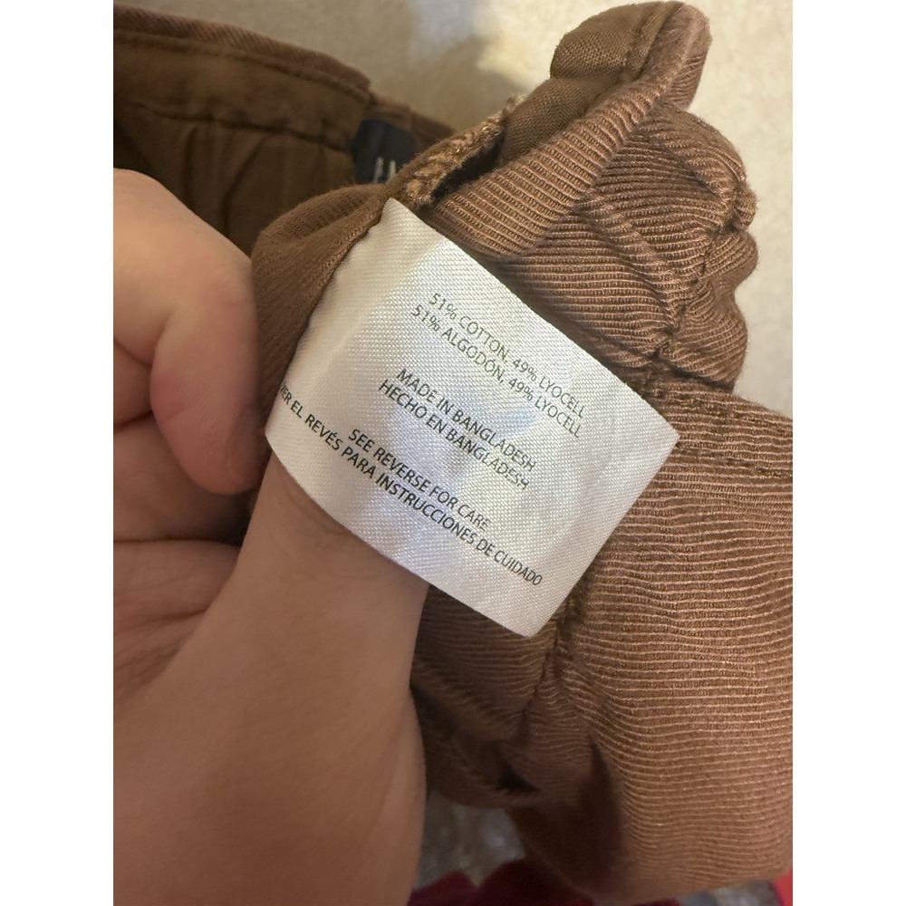 GAP Womens Brown Paperbag Waist Cotton Straight Leg Pants Size XL High Rise - Picture 9 of 13